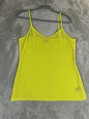Express Sleek Lime Green metallic Spaghetti-Strap Camisole